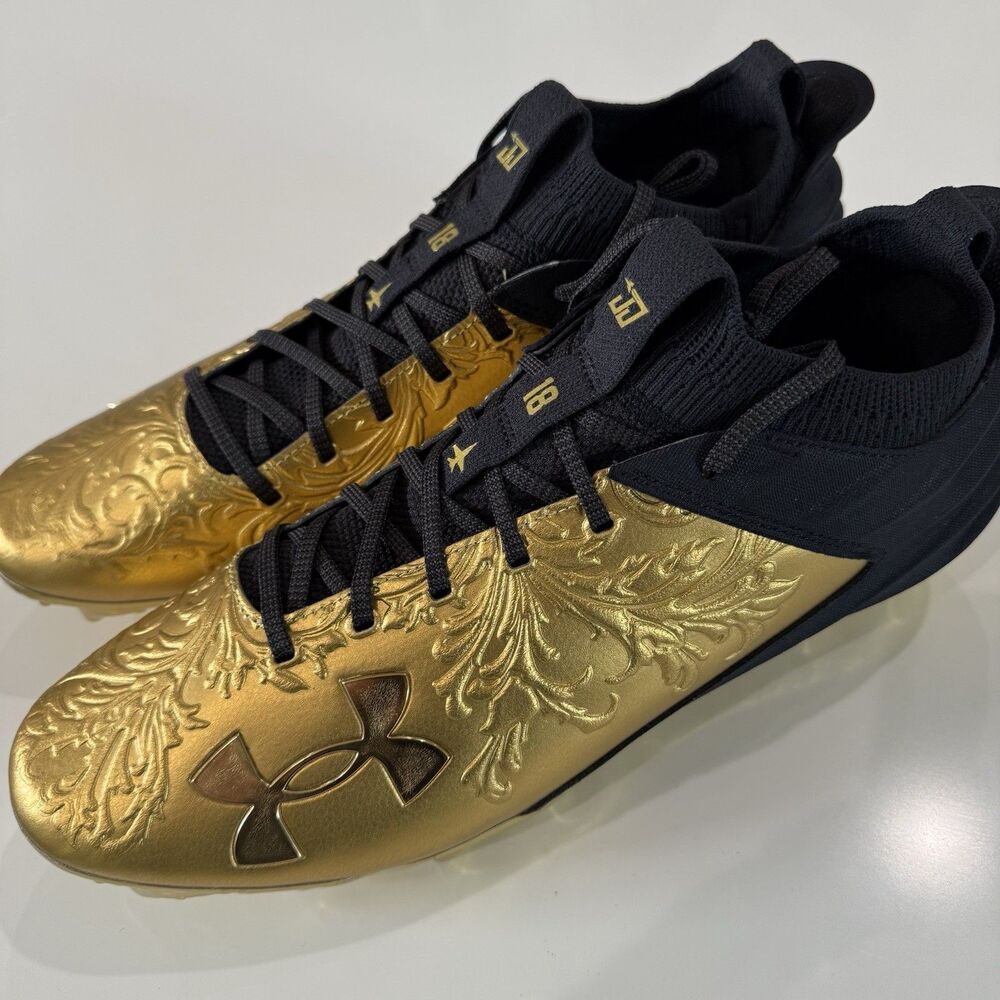 Under Armour Men's 13 Blur Smoke 2.0 Justin Jefferson Gold Football Cleats